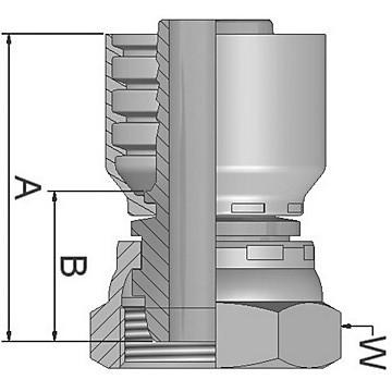 Parker femelle métrique l pivotante 6 mm (cône) x 1/4 tuyau en acier 1CA43-6-4 #5D213